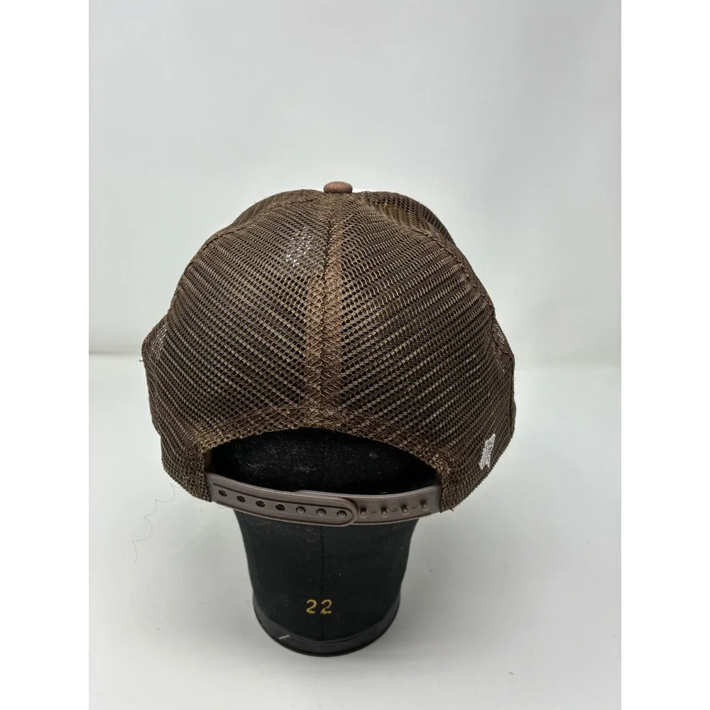 Nomans Marthas Vineyard Trucker Hat Pukka Brown White Leather Patch Snapback